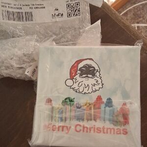 Santa and Gifts Ceramic Coasters